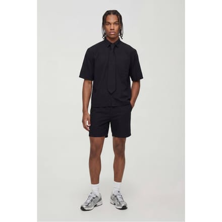 Shirt, Short & Stropdas Boxy Shirt & Short Set | Black | Size Medium