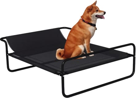 PawHut-Verhoogd Hondenbed-Textiel-106x81x33cm-Zwart
