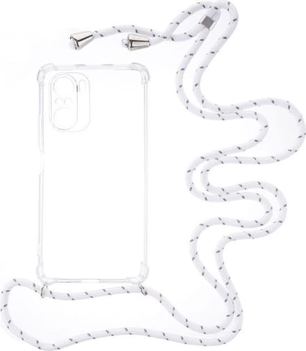 Shop4 - Geschikt voor Xiaomi Mi 11i Hoesje - Zachte Back Case met Koord Multi Wit