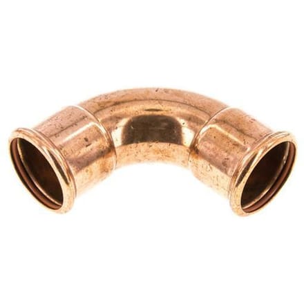 90 graden L-Perskoppeling - 54mm Persmof - Koperlegering