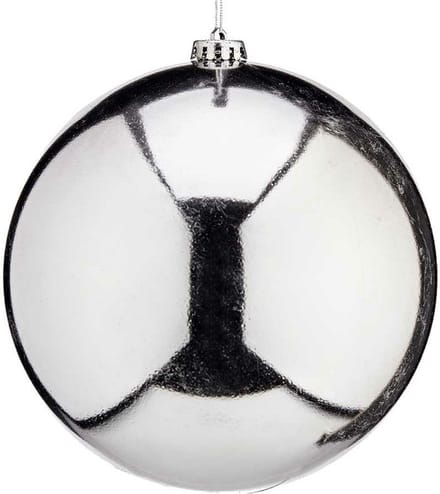Krist+ Grote decoratie kerstbal - zilver - 20 cm - kunststof - glimmend - kerstversiering
