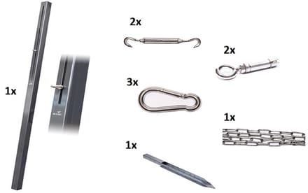 Platinum bevestigingsmaterialen schaduwdoek combinatiepakket 1