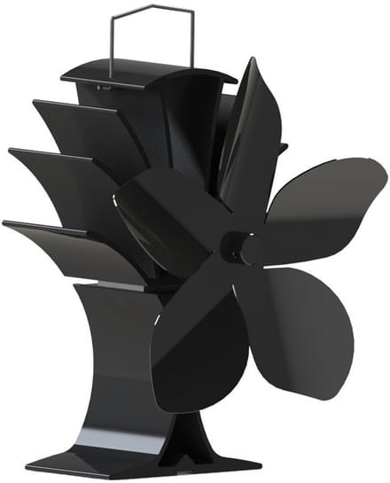 Kachelventilator voor betere warmteverdeling 5 bladen Zwart