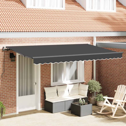 vidaXL - Uitschuifbare - luifel - Antraciet - 350 - x - 200 - cm - Stof