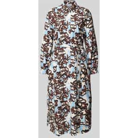Hemdblousejurk van viscosemix met bindceintuur
