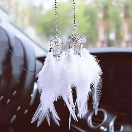 1 stuks Dromenvanger Veer Ontwerp Auto Hangende Decoratie white