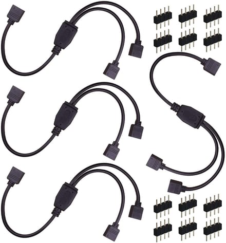 Dailygoody - Splitterkabel Led - 4-polige aansluitset - Zwart - 30 cm