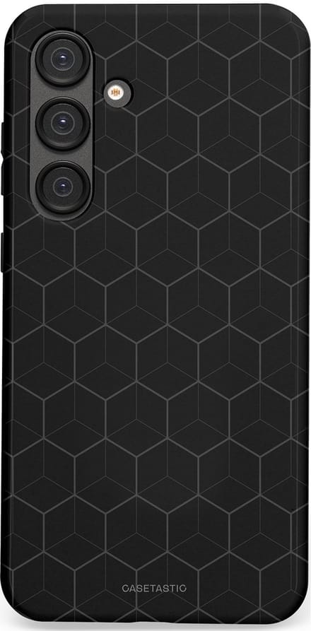 Casetastic hoesje geschikt voor Samsung Galaxy S25 Plus - Dubbellaagse bescherming - Hexago - Fashion Case - Zwart