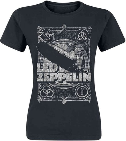 Led Zeppelin - Vintage Print LZ1 Dames Tshirt - 2XL - Zwart