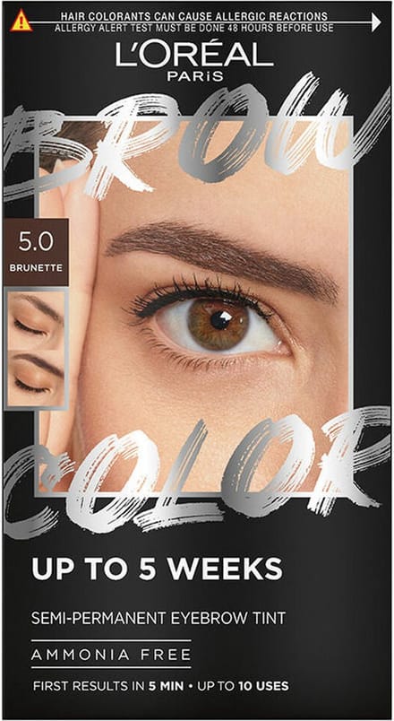 Wenkbrauwtint L'Oreal Make Up BROW COLOR Nº 5.0 Brunette Semi-permanent 4 Onderdelen
