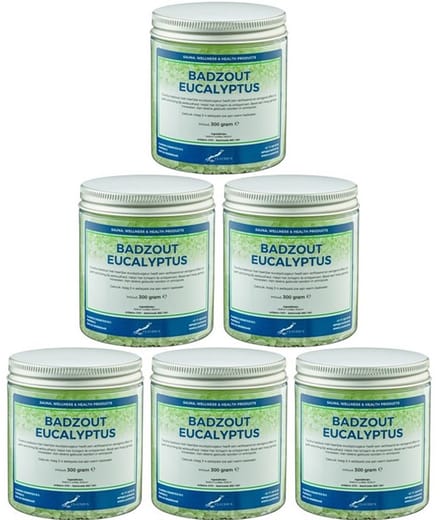 Claudius Badzout Eucalyptus - 300 gram - Pot met aluminium deksel - set van 6 stuks