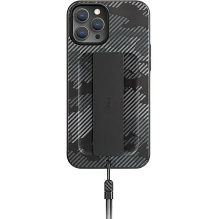 Uniq Heldro Serie - Antimicrobieel Telefoonhoesje - iPhone 12 - Charcoal Camo - FlexGrip