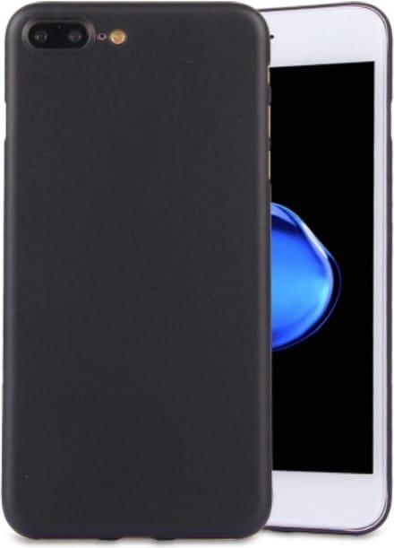 Hoesje Geschikt voor Apple iPhone 7/8 Plus TPU back cover kleur Zwart + gratis screen protector