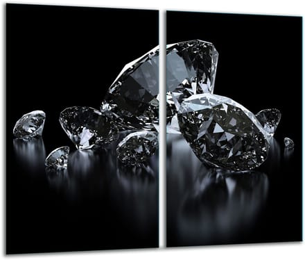 TMK ArtDeko Serie - Glazen Snijplank - 2x 30x52 cm - Zwart