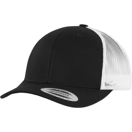Flexfit Unisex Retro Trucker Cap voor volwassenen (Zwart/Wit)