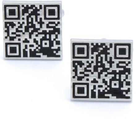 Manchetknopen - QR Code Zwart Wit Vierkant