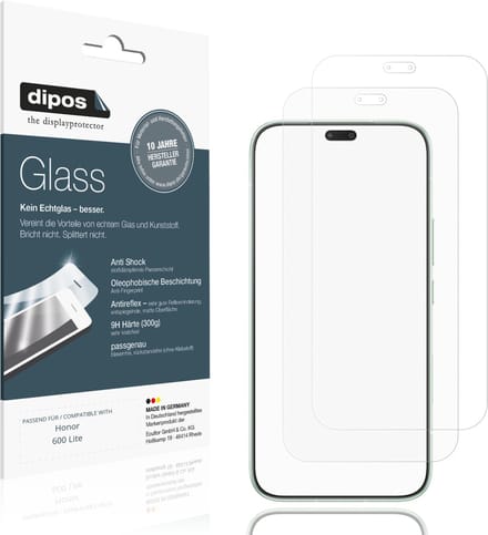 dipos – 2x Matte Pantserfolie geschikt voor Honor 600 Lite | 9H Screenprotector