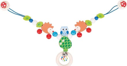 Kinderwagen ketting met clips en dierenfiguren