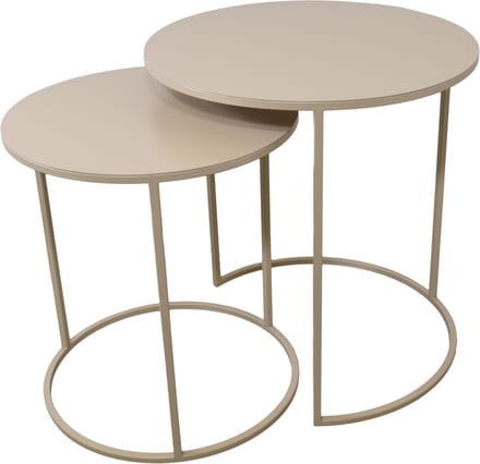 LOFT42 Elvy Set Bijzettafels Rond - Beige - Ø49x52