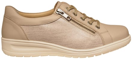 Solidus grijze leren dames veterschoenen - Kate