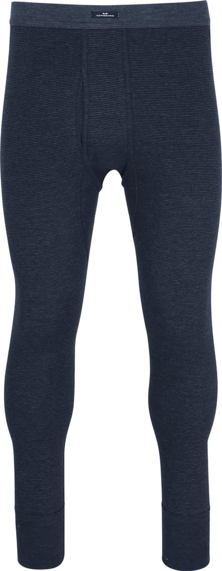 Gotzburg heren lange onderbroek met gulp (1-pack) - middenblauw gestreept