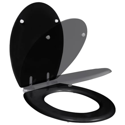 vidaXL - Toiletbril - soft-close - simpel - ontwerp - MDF - zwart