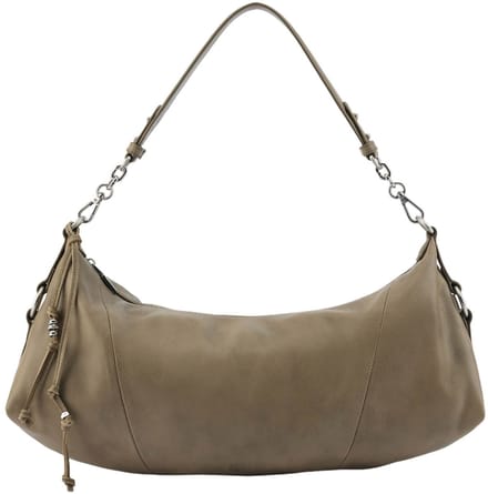 FREDsBRUDER Leren schoudertas Stay With Me Big Shoulder Bag Greyish Khaki kaki