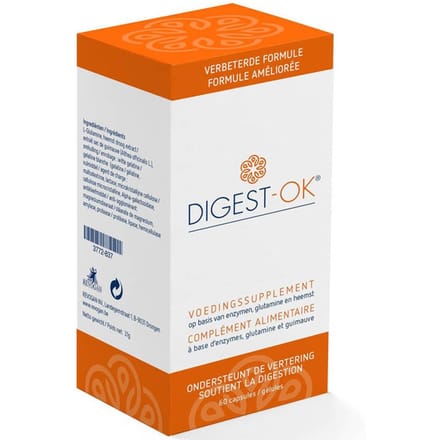 Digest-OK | Enzymen, lactase & glutamine Spijsvertering lactose-intolerantie 60 Capsules