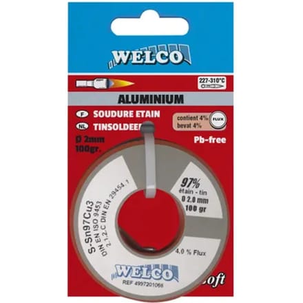 Welco Zachtsoldeer Voor Aluminium 2mm 100gr