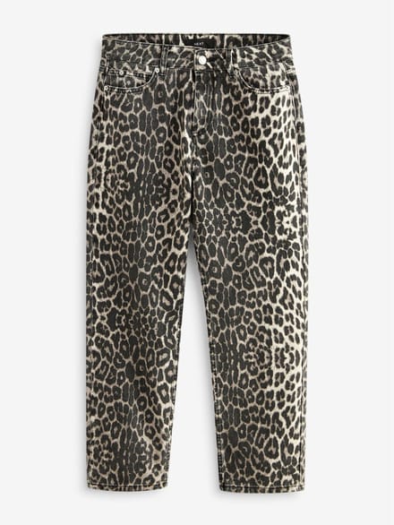 Next - Dames - Straight Leg Jeans - Dierenprint