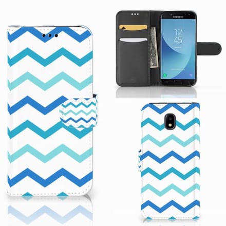 Samsung Galaxy A30 Telefoon Hoesje Zigzag Blauw