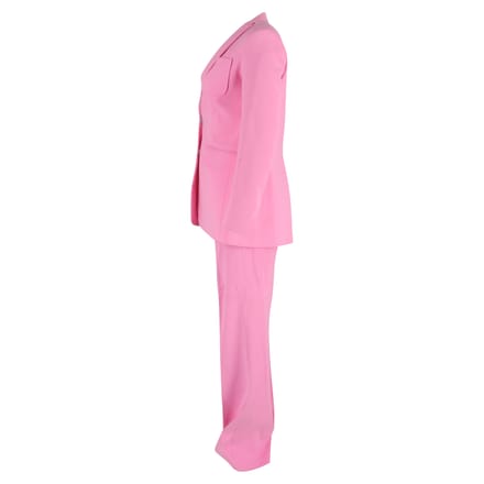 Joseph blazer en broekset met enkele rij knopen in roze wol
