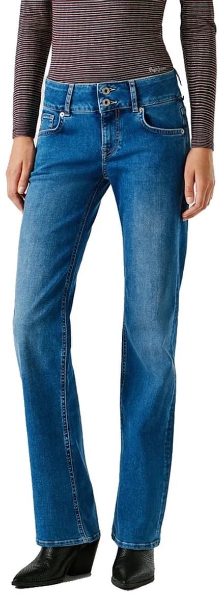 Pepe Jeans Straight Venus Lage Taille Jeans Blauw 30 / 32 Vrouw