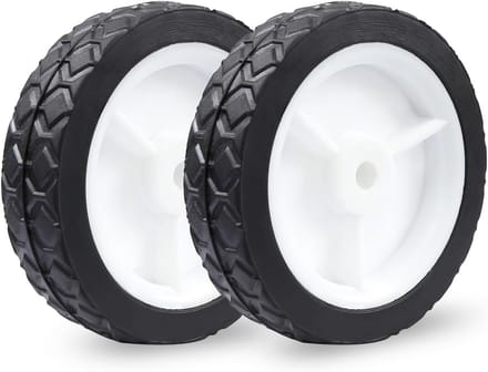 Rubberen loopwiel - Universeel wiel - Gazononderhoud - Duurzaam rubber - 125 mm velgdiameter - Zwart