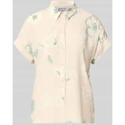 Blouse van viscose met gefixeerde mouwomslag
