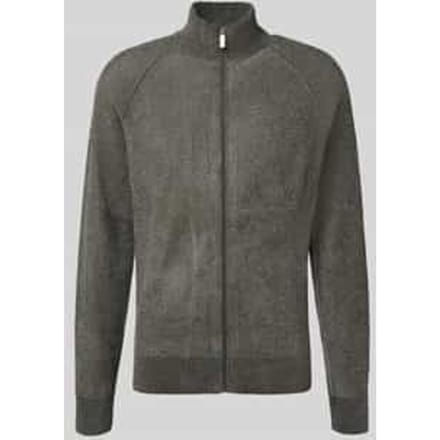 Cardigan met opstaande kraag en ritssluiting