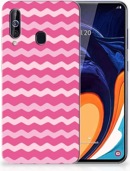 Samsung Galaxy A60 TPU bumper Waves Pink