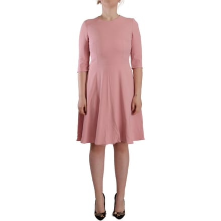 Dolce & Gabbana Roze 3/4 Mouwen Viscose Mix A-lijn Damesjurk