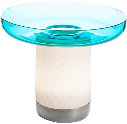 Artemide Bontá Draagbare Lamp Turkoois Met Glazen Schotel
