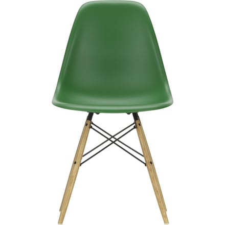 Vitra DSW Eames Plastic Side Chair - smaragd RE - honingkleurig essenhout
