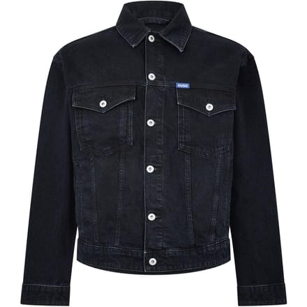 Hugo Mann Dex Denim Borstzak Slim Trucker Jas (Donkerblauw)