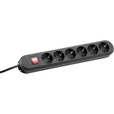 Bachmann 381.151K Stekkerdoos met schakelaar Zwart Randaarde stekker 1 stuk(s)
