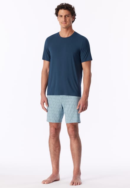 Korte pyjama deep blue - Long Life Soft 52