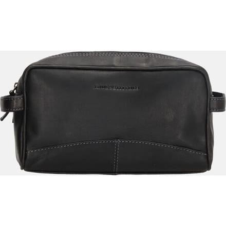 Hide & Stitches Japura Toilettas - 100% Leer - Zwart