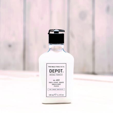Depot, 400 Scheer Specifieke Items Nee. 402, Essentiële Oliën, Verzachtend, Vloeistof voor voor en na het scheren, 100 ml
