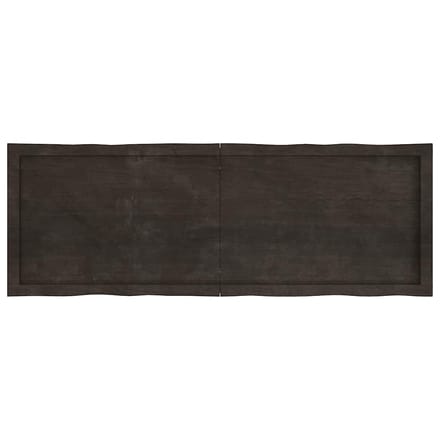 vidaXL - Tafelblad - natuurlijke - rand - 140x50x(2-6)cm - eikenhout - donkerbruin