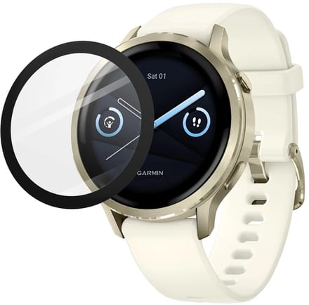 Strap-it Screenprotector Tempered Glass 41mm met One-Click Tool – geschikt voor Garmin Venu 4 (41mm) – bubbelvrij, krasbestendig, eenvoudige montage – Transparant