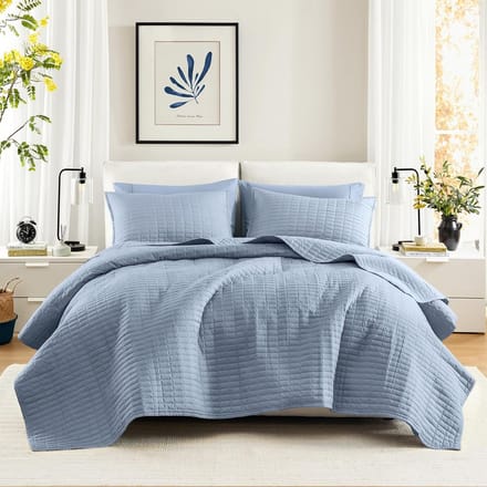 Lichtgewicht Deken Set voor het Hele Seizoen Blauw King/Cal King