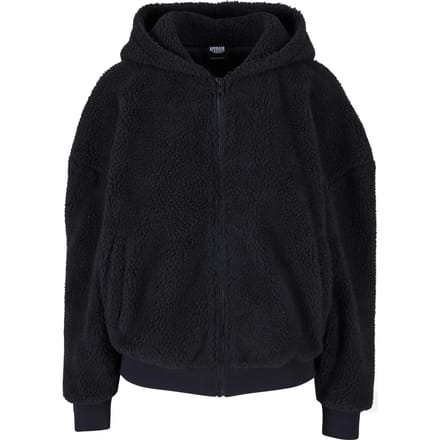 Urban Classics - Oversized Sherpa Vest met capuchon - S - Zwart