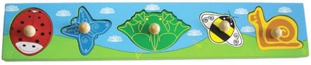 Primi Passi - Large Wooden Studded Board Animals in the Garden